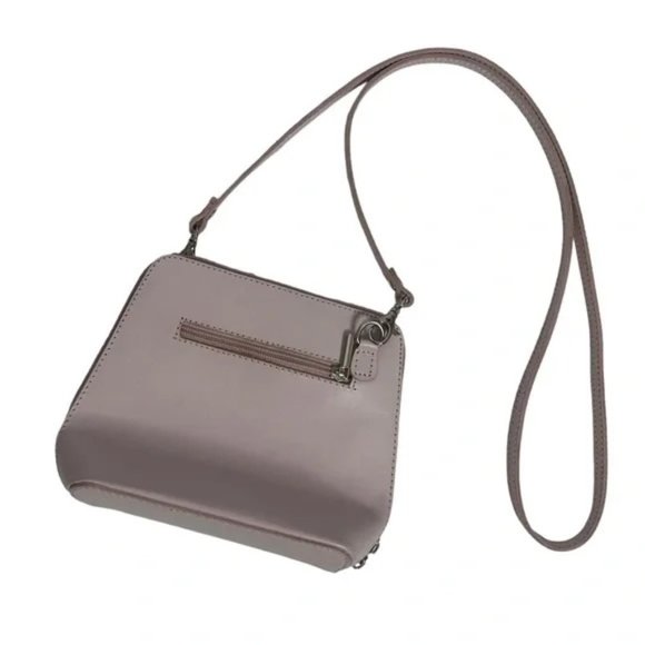 Vera Pelle Soft Pink Blush Mini Crossbody Bag Triple entry NWT - Picture 2 of 6